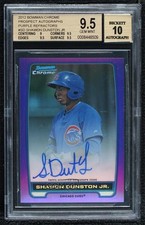2012 Bowman Chrome Purple Refractor 10/10 Shawon Dunston Jr BGS 9.5 Auto 00em
