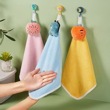 Cute Animal Hand Towel Cartoon Hanging Baby Face Kids Washcloth Bath Water Dry