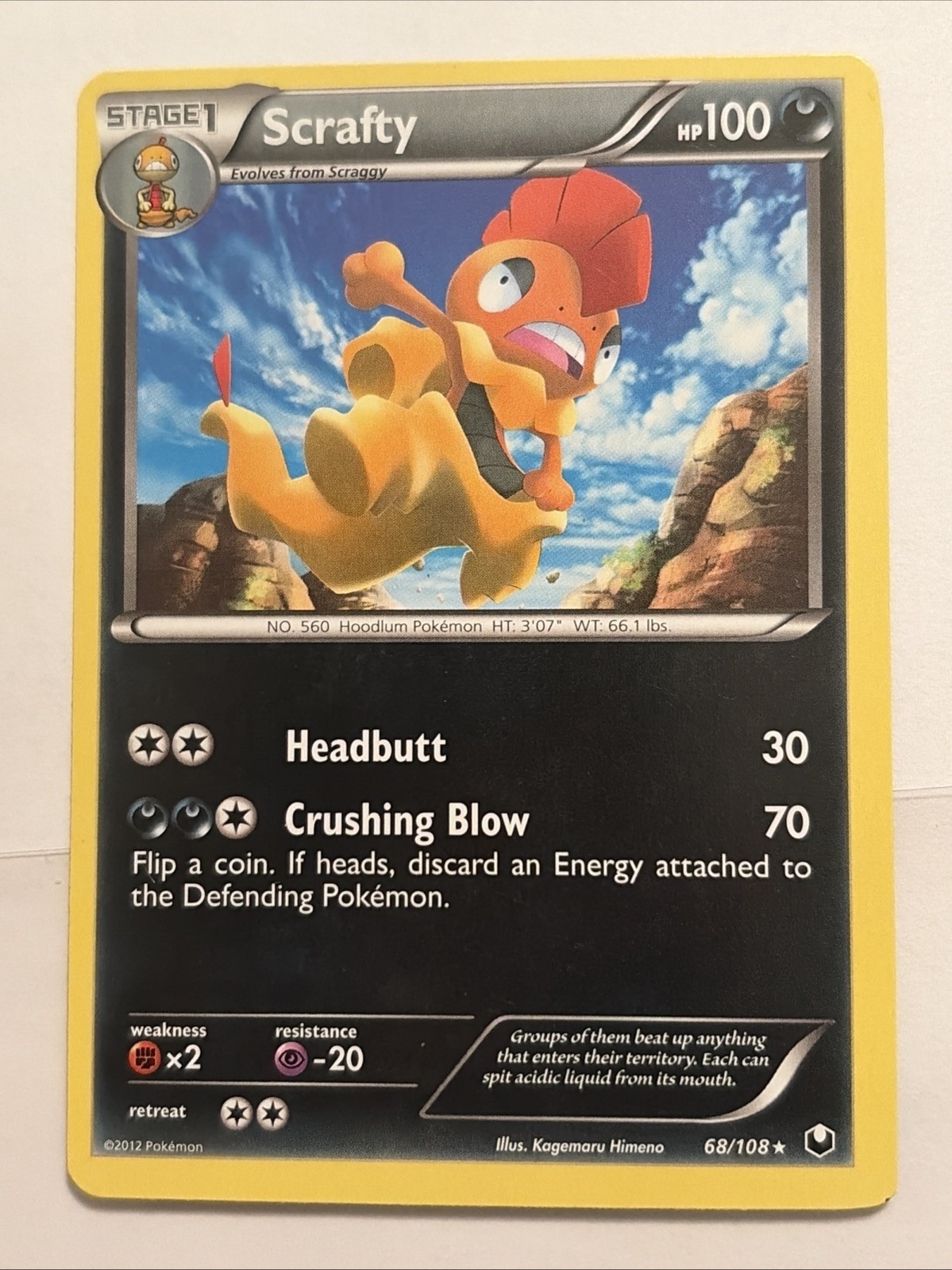 Scrafty 68/108 Dark Explorers Reverse Holo