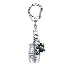 Pet Urns Keychain Dog/Cat for Ashes Cremation Jewelry Paw Print Memorial Keepsak