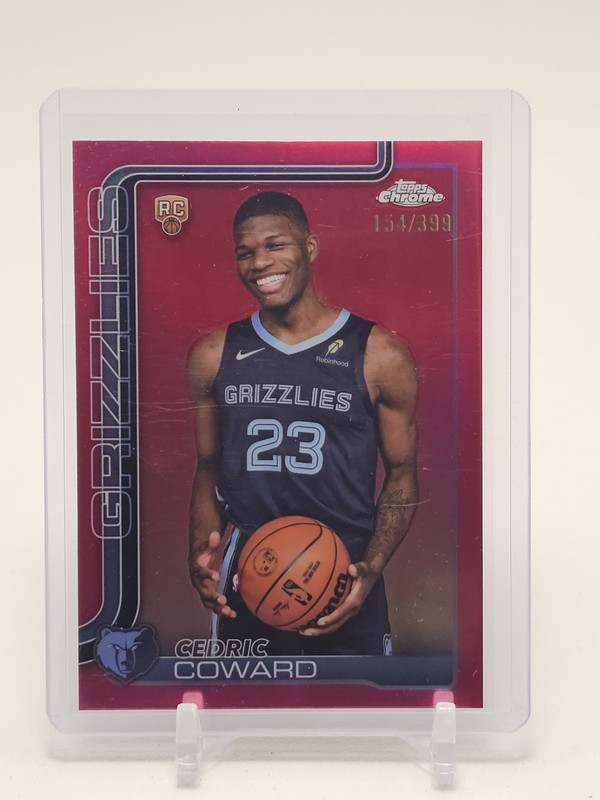 CEDRIC COWARD 2025-26 TOPPS CHROME MAGENTA ROOKIE /399 #261 GRIZZLIES Q6572