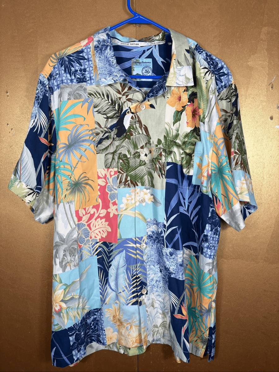 Tommy Bahama Special Edition 30th Anniversary Passport To Paradise Shirt Mens XL