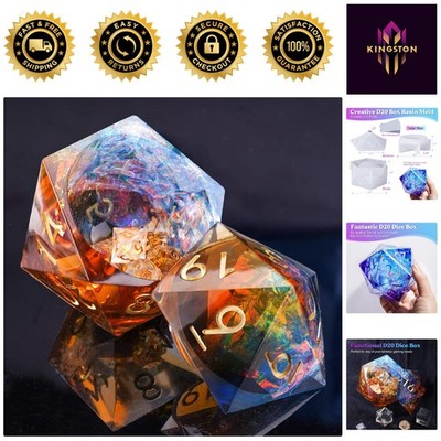 Versatile D20 Dice Making Molds   Create Unique Resin Dice and Stylish Holders