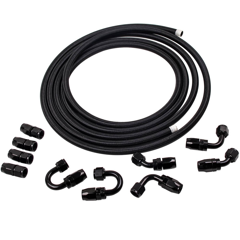 Flexible AN8 PTFE 3000 PSI Anti Fuite et Corrosion avec Raccords pour Carburant et Huile 5M