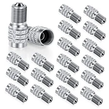 20 Pack Double Seal Valve Stem Cap Inflate Tire Valve Flow Through Tires Air 