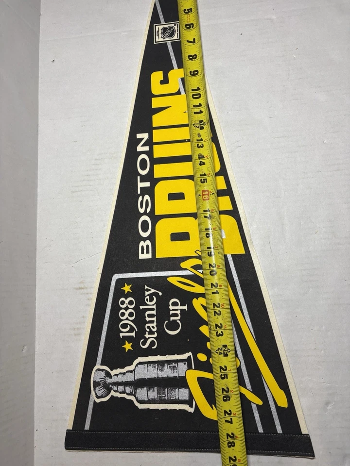 Винтажный вымпел победителя Кубка Стэнли 1988 NHL Boston Bruins большой 28 дюймов - Изображение 2 из 4