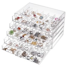 Earring Storage Organizer Box 5 Drawers Earring Holder 120 Small Compartment,...