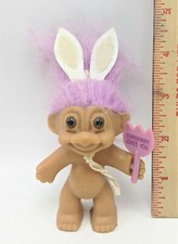 Vintage Russ Easter Bunny Purple Hair Somebunny Loves You Troll W/Ears,Tail Tag