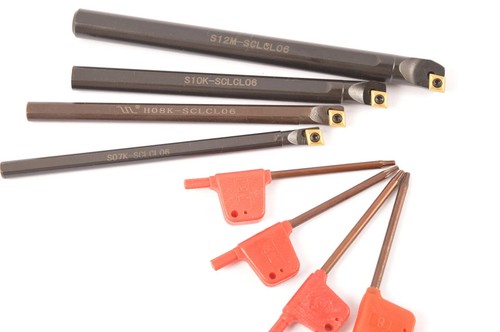 4PC SCLCL06 7mm 8mm 10mm 12mm lathe turning tool holder boring bar +4pc CCMT0602 - Picture 3 of 5