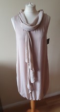 Zara Dusky Pink Bubble Hem Tunic Dress Size Small Silky Look