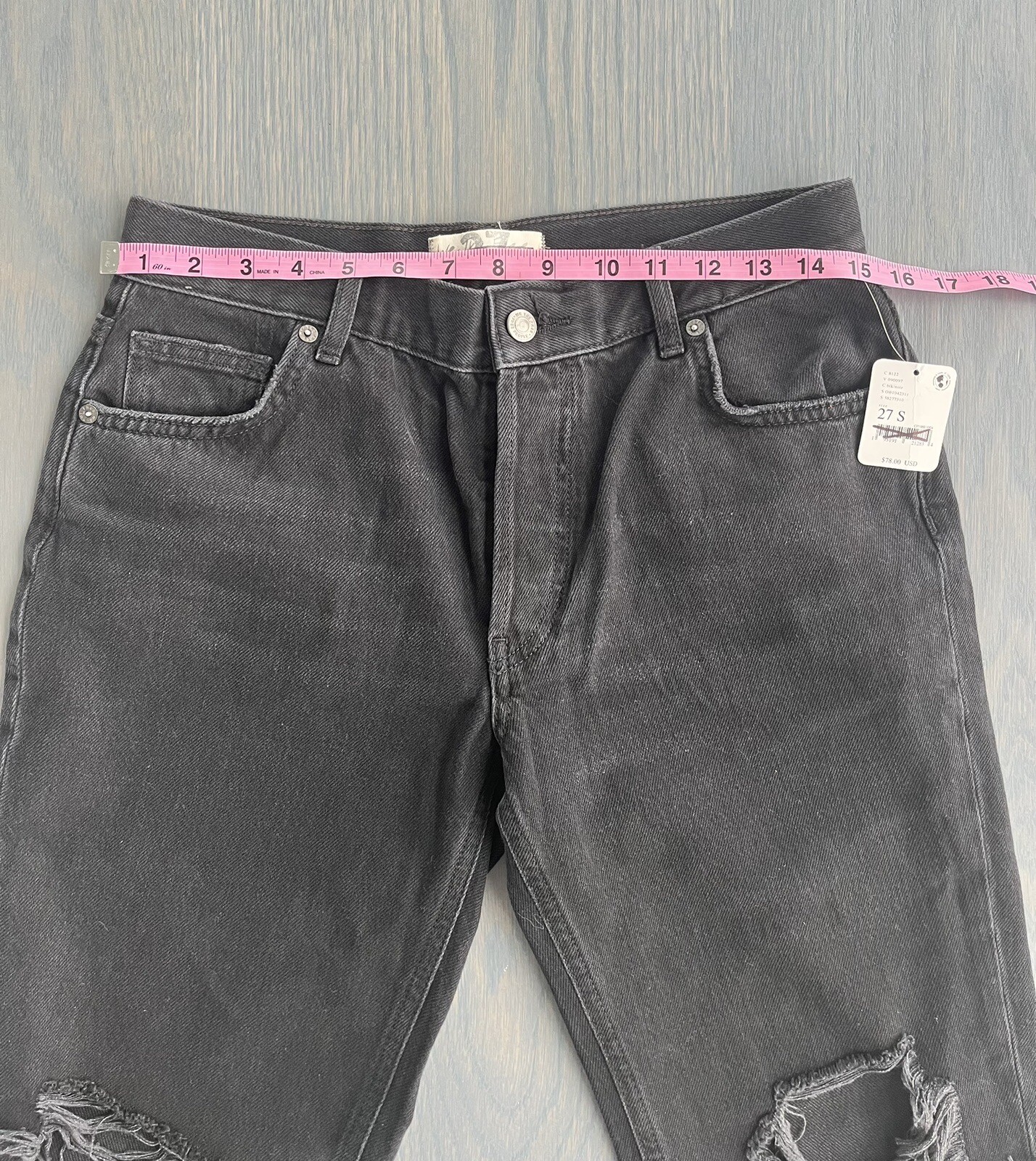 NWT Free People Maggie Mid Rise Straight black Jeans SIZE 27S - Image 4