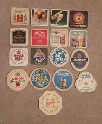 VINTAGE GEMISCHTE AUSWAHL AN ÜBERSEE BIERMATTEN x 17