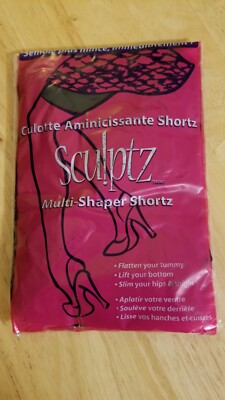 SCULPTZ Multi-Shaper Shortz Vintage Enchantress Jet Black Medium SEALED Hosiery