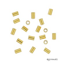 100 Gold Plated Sterling Silver Tube Crimp Spacer Beads 1.2x2mm 99346