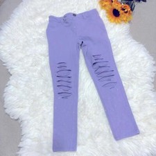 New The Children's Place Purple Sparkle Ripped Cotton Violet Pants Girls Size 5T
