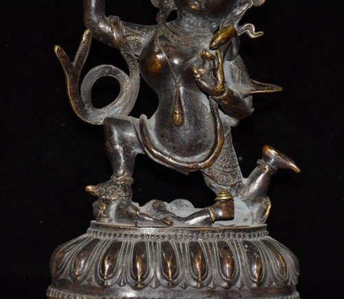 Early Collection of Purple Copper Manjushri Guanyin Buddha Statue - Picture 6 of 9