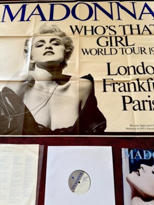 MADONNA MASSIVE PROMO TRUE BLUE POSTER VINYL WHO'S THAT GIRL TOUR