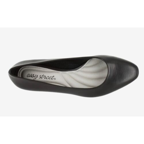 EASY STREET Prim Kitten Heel Slip On Round Closed-toe Slip-on Pumps Black 9N - Picture 2 of 4