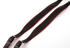 Red - Black 5cm Accordion Genuine Leather Straps 120 bass