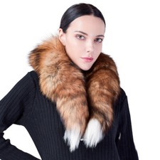 100 Real Genuine Fox Fur Scarf Collar Shawl Scarves Wrap Stole Neck Warmer Gift