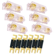 6X ANL Fuse Holder Inline Car Audio 0 2 Gauge AWG Wire Gold ANL Fuse 200A X6
