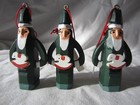  Hallmark 3.5" Wooden Old Fashion Santa Ornaments Lot of 3 Christmas trim a tree — photo 1