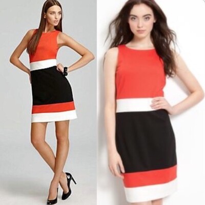 Vince Camuto Twisted Safari Poppy Colorblock Jersey Shift Dress 8 | eBay Vince Camuto Twisted Safari Poppy Colorblock Jersey Shift Dress 8 | eBay