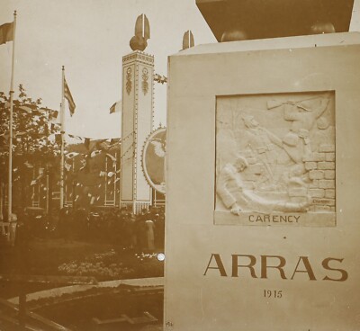 FRANKREICH PARIS Die Siegesparade Carency Arras 1919 Stereo Foto Glas 