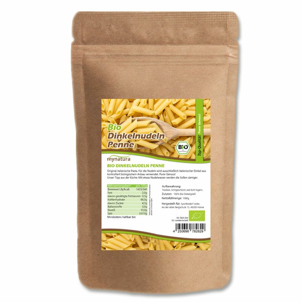 Mynatura Bio Dinkel Penne Hell 1000G I Dinkelnudeln Nudeln Dinkelpasta Kochen-image