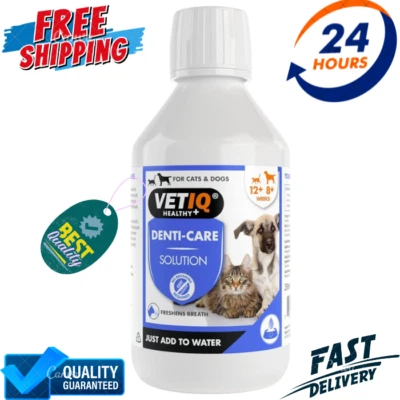 BRANDED ✅ Dental Care Solution For Dogs and Cats Freshens Breath & Reduces Plaque 250ml✅
