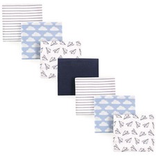 Hudson Baby Cotton Flannel Receiving Blankets Bundle, Paper Airplane, One Size