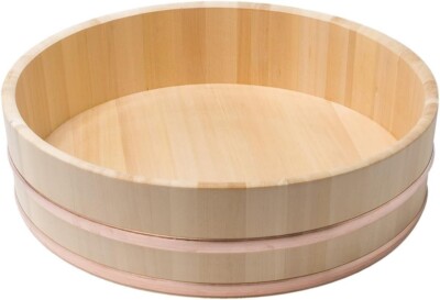 Hangiri Sushi Rice Mix Bowl Tub Sawara Cypress Wood 11.8in Made in Japan S-4594