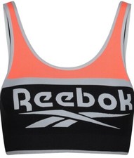 BNWT/REEBOK/Ladies/Womens Orange Black & Grey Sports Crop Top - Size Small.