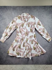 Desmond & Dempsey x H&M Dress Colab Women's Medium Leaf Print Balloon Sleeve