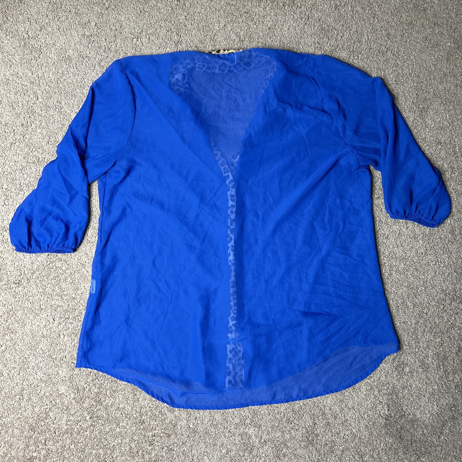 Women’s 1X Basic Necessities Blue Sheer Leopard P… - image 7