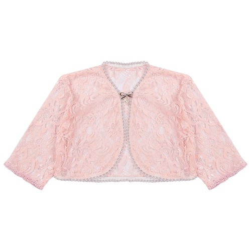 Kids Girls Crop Tops Toddler Cardigans Occasion Wrap Over Coats Shrugs Pageant - Picture 55 of 76