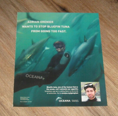 Adrian Grenier AD Oceana original ONE magazine clipping page PHOTO advertisement