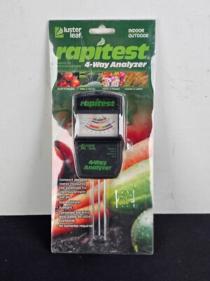 Rapitest 4 Way Garden Soil PH Temp Fertility UV Meter Analyzer NEW 1880 Tester