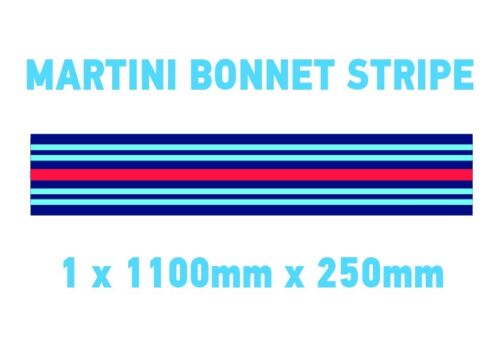 1x1100mmx250mm Martini Racing Streifen laminiert für Porsche Le Mans Aufkleber - Bild 1 von 1