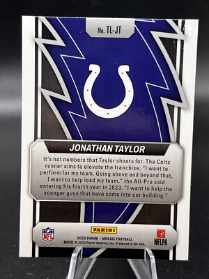 2023 Mosaic Football Thunder Lane #TL-JT Jonathan Taylor Colts | eBay