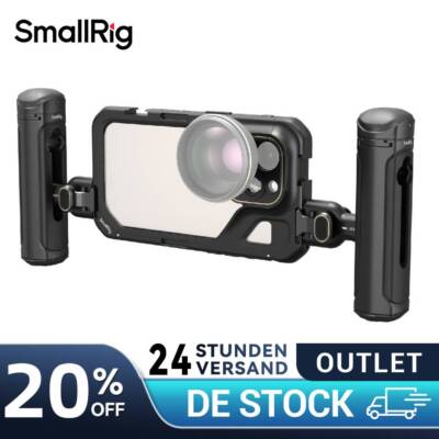 SmallRig Mobile Video Rig Cage Kit with Dual Handheld,Vlog Kit for iPhone 15 Pro
