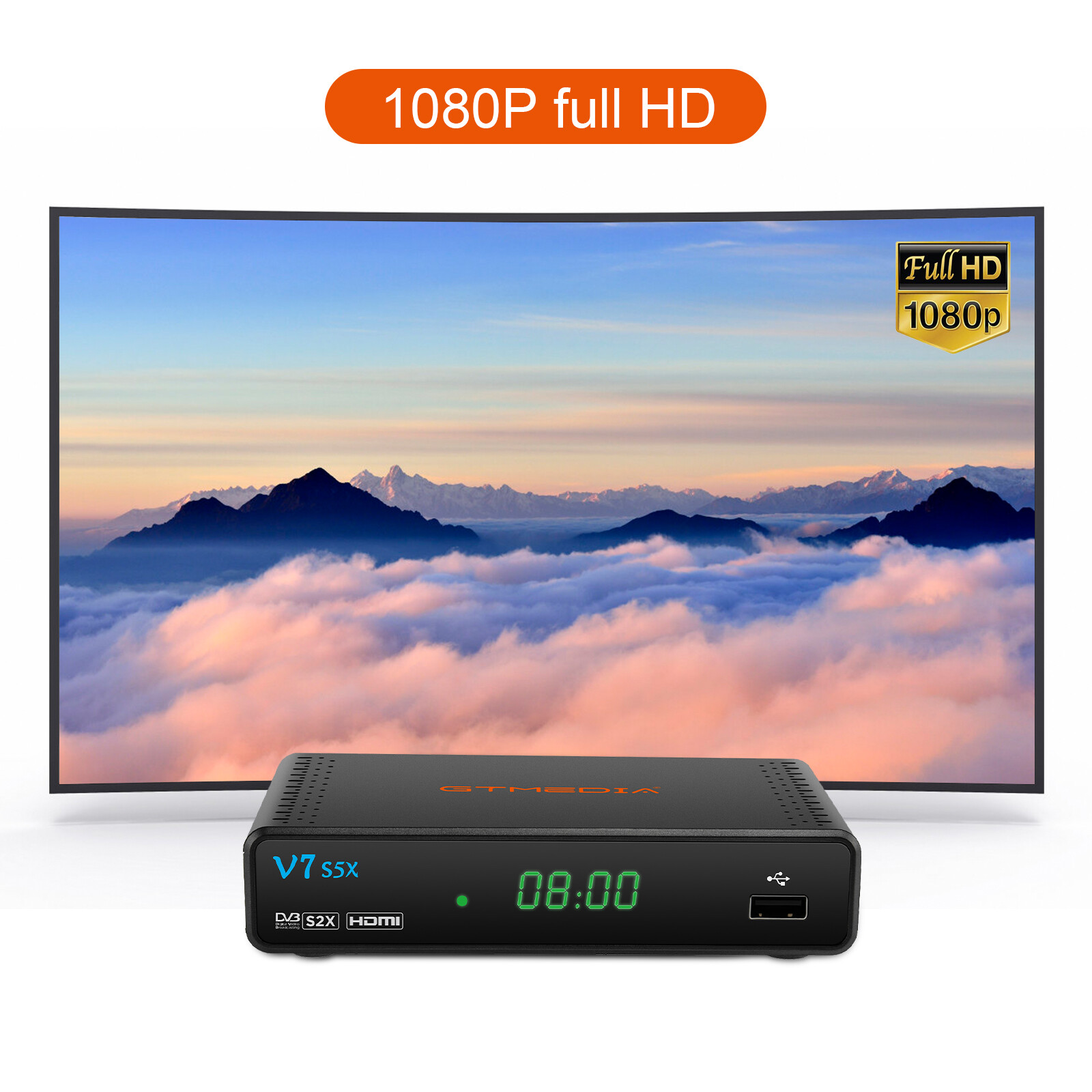 GTMEDIA V7 S5X FTA DVBS/S2/S2X Satellite TV Receiver HDMI PVR H.265 w