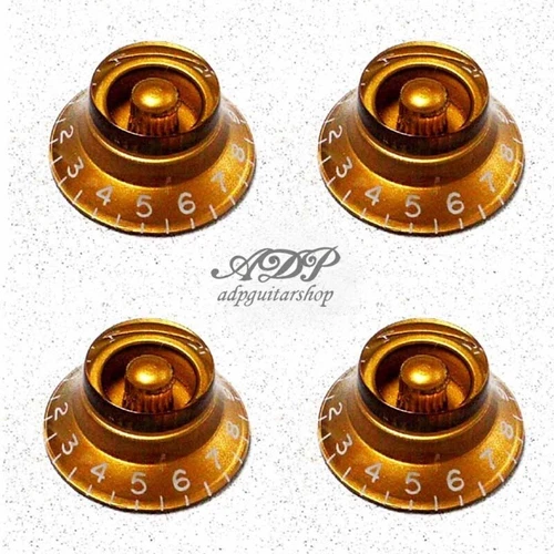 4 Plexi Metric Size Hut-Form Tophat Vintage Gold Bell Knobs LP Les Paul SG