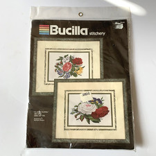 Bucilla NEW Counted Cross Stitch Embroidery kit 2 pk Roses Classic Floral 40369