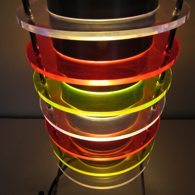 Vintage Spencer Time Tunnel Lucite Lamp Black Light Color Vintage Spencer Time Tunnel Lucite Lamp Black Light Color