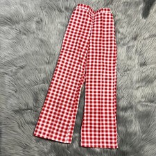 Vintage Childrens Sears 70s Red White Checkered Pants