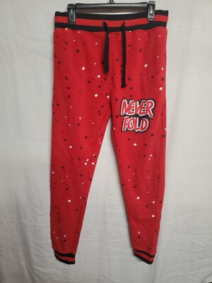 AHP Another Hype Piece Jogger Pants Medium M Men Red Cotton Never Fold 