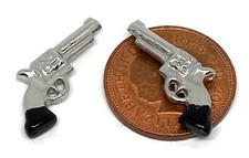 Dolls House Gun Revolver Pair Non Working Miniature 1:12 Scale Ornament tumdee