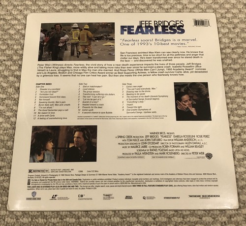 Fearless Laserdisc LD New Sealed Jeff Bridges Isabella Rossellini Laser Disc - Picture 2 of 9
