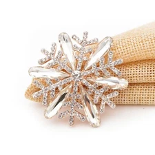 ZARD Christmas Snowflake Pin Brooch with Clear Crystal Accents Holiday Jewelry 